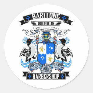 Sticker Rond Barbershop Baritone Armoiries