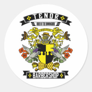 Sticker Rond Barbershop Tenor Armoiries