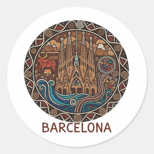STICKER ROND BARCELONE (Devant)