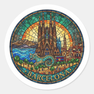STICKER ROND BARCELONE