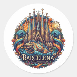 STICKER ROND BARCELONE