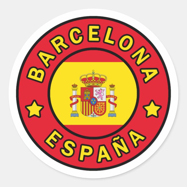 Sticker Rond Barcelone Espagne (Devant)