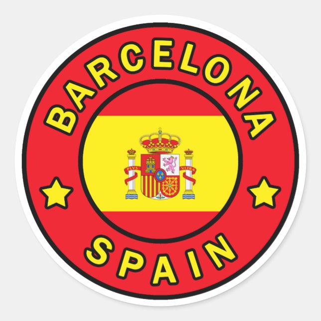 Sticker Rond Barcelone Espagne (Devant)
