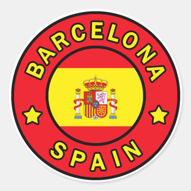 Sticker Rond Barcelone Espagne (Devant)