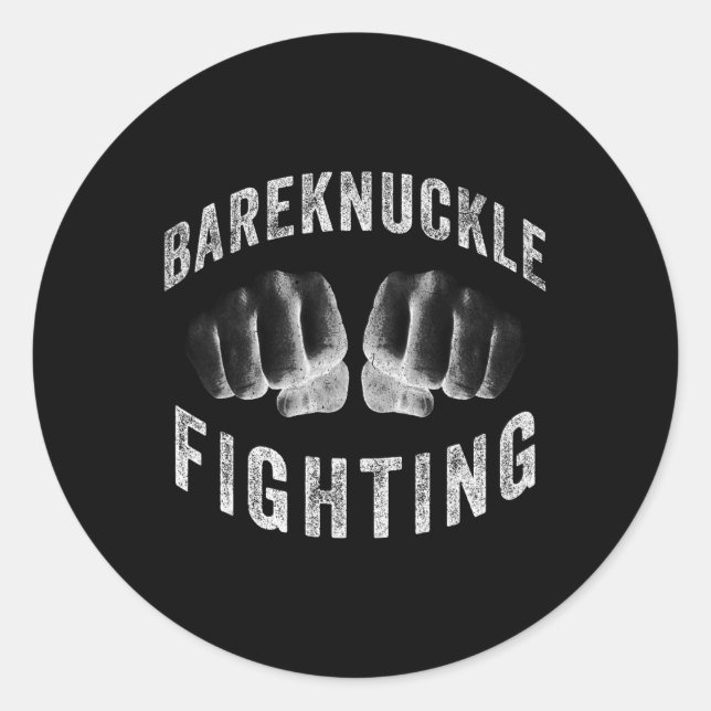 Sticker Rond Bareknuckle Combat Knockout (Devant)