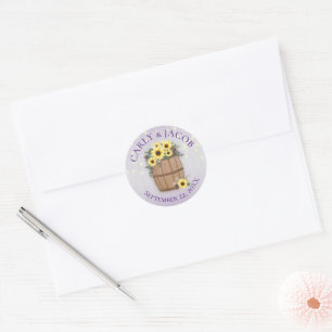 Sticker Rond Baril de tournesol pourpre