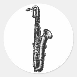 Sticker Rond Baritone saxophone