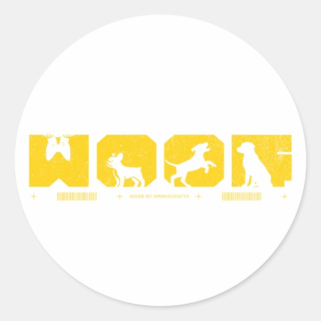 Sticker Rond Barking Good Style for Canine Lovers (Devant)