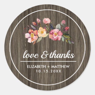 Sticker Rond Barn Wood   Mariage de fleurs d'automne