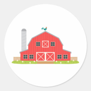 Sticker Rond Barne rouge