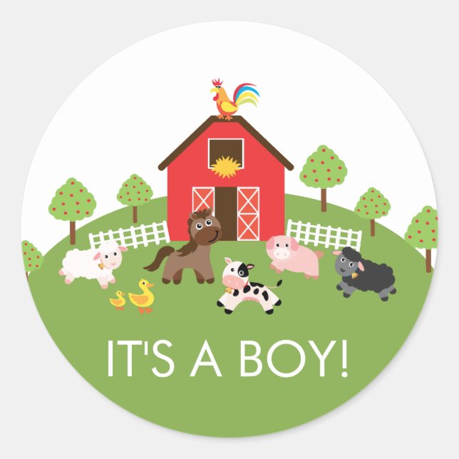Sticker Rond Barnyard Farm Animaux C'est un chevalier de favori (Devant)