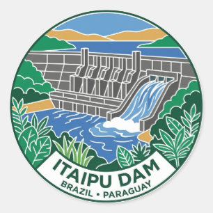 Sticker Rond Barrage d'Itaipu Brésil / Paraguay