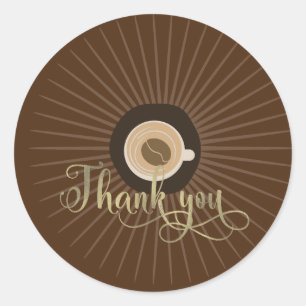Sticker Rond Barre de café Latte Fête des mariées Foil Script