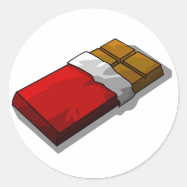 Sticker Rond Barre de chocolat en rouge Wrapper (Devant)