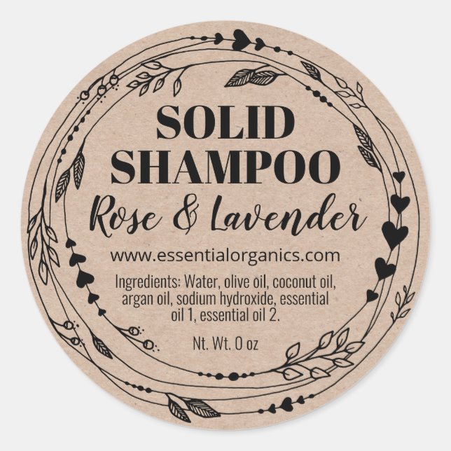 Sticker Rond Barre de shampooing en plastique feuilleté (Devant)