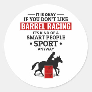 Sticker Rond Barrel Racer Rodéo Course Cheval équitation Drôle