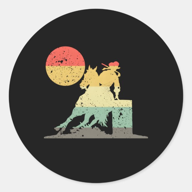 Sticker Rond Barrel Racer Show Barrel Racer (Devant)