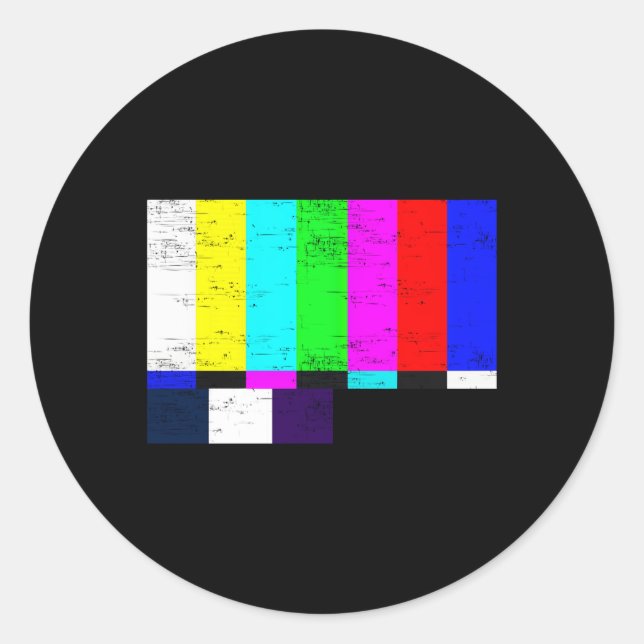 Sticker Rond Barres de couleurs du Motif de test Tv (Devant)