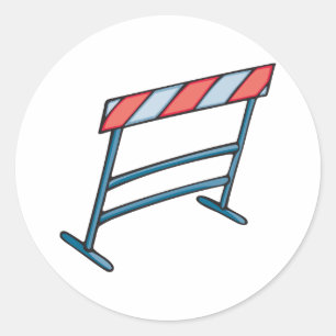 Sticker Rond Barrière de sécurité pour travaux routiers