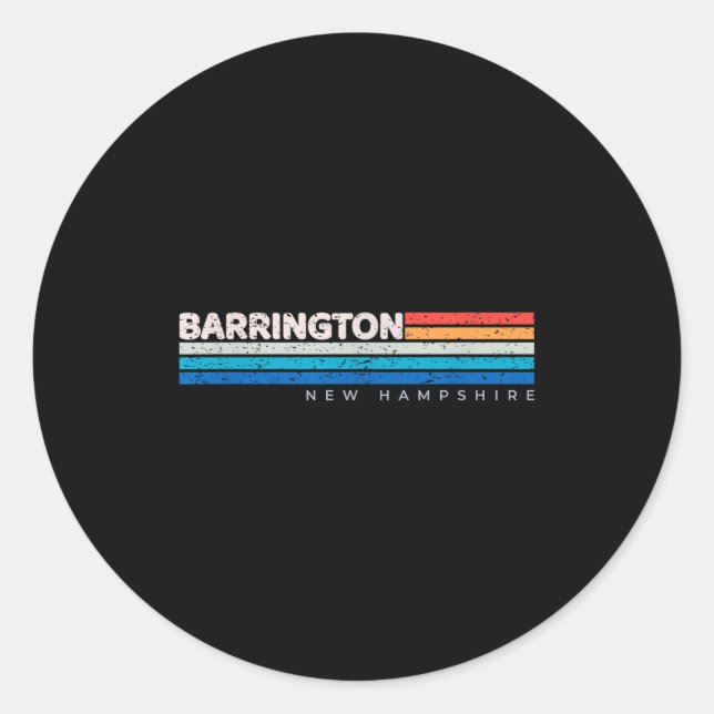 Sticker Rond Barrington Nh New Hampshire Retro Design  (Devant)