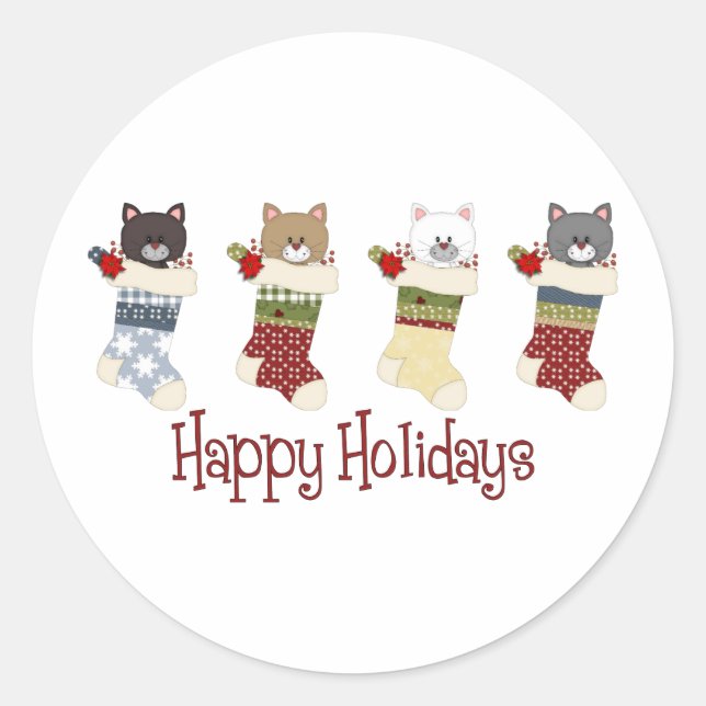 Sticker Rond Bas de chat de Noël (Devant)