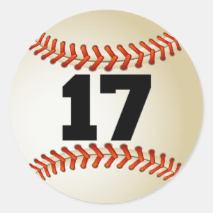 Sticker Rond Base-ball du numéro 17