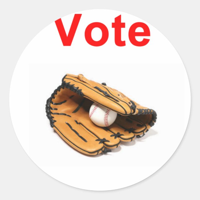 Sticker Rond Base-ball Mitt Romney 2012 (Devant)