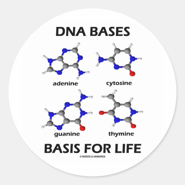 Sticker Rond Base De L'ADN Fondée Sur La Vie (Molécules De Chim (Devant)