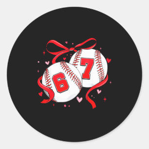 Sticker Rond Baseball 67 Six Seven Mème Coquette Arc Saint-Vale