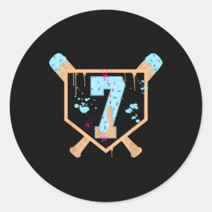 Sticker Rond Baseball 7 Année Vieux Crème Ice Driam 7e Annivers