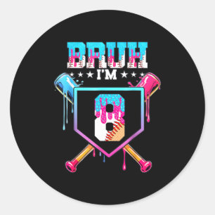 Sticker Rond Baseball 8 ans Crème Glacée Dégoulinante 8e Annive
