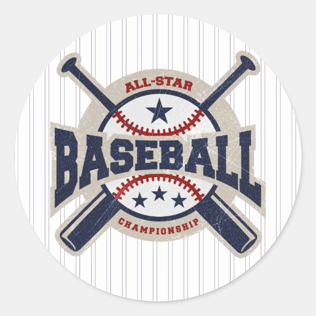 Sticker Rond Baseball All Star Team Sport Anniversaire (Devant)