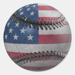 Sticker Rond Baseball américain