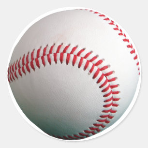 Sticker Rond Baseball avec Red Stitch