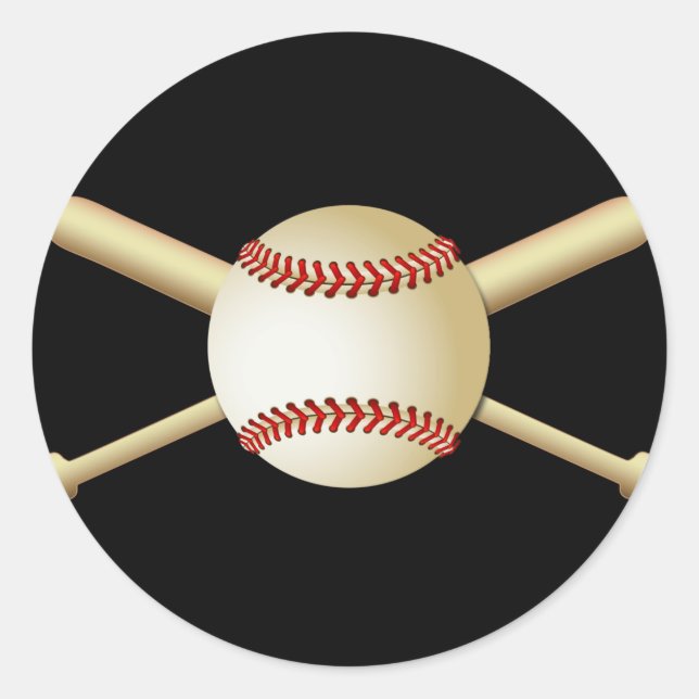 STICKER ROND BASEBALL & BATS (Devant)