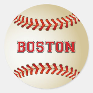 STICKER ROND BASEBALL BOSTON