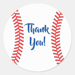 Sticker Rond Baseball Cute Sports 1ère fête d'anniversaire