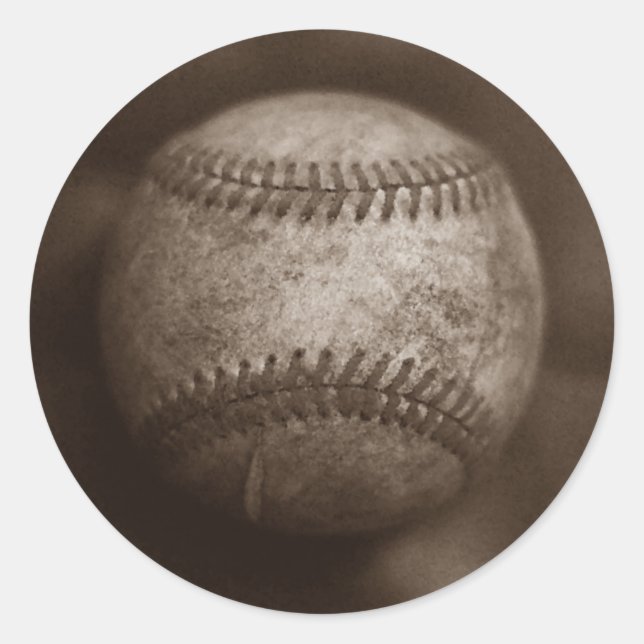Sticker Rond Baseball de Sepia vintage (Devant)