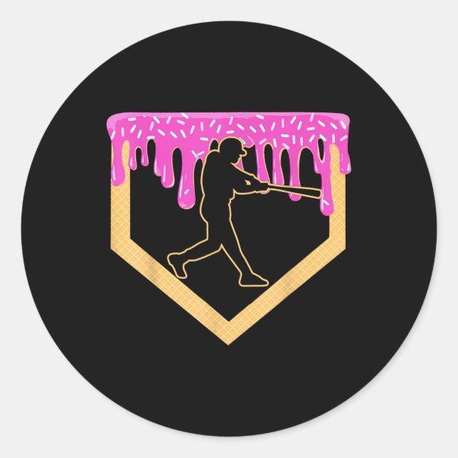 Sticker Rond Baseball Drift Boy Accueil Plate Glace Cream Jeune (Devant)