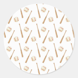 Sticker Rond Baseball et chauve-souris