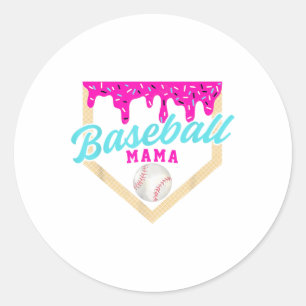 Sticker Rond Baseball Mama Home Plate Ice Cream Driam Avec Spri