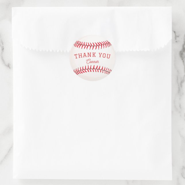 Sticker Rond Baseball Merci (Sac)