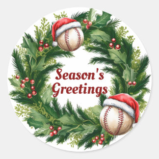 Sticker Rond Baseball personnalisable de Santa Cap
