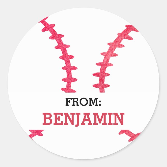 Sticker Rond Baseball Personnalisé À Partir De Sports Fête À Th (Devant)