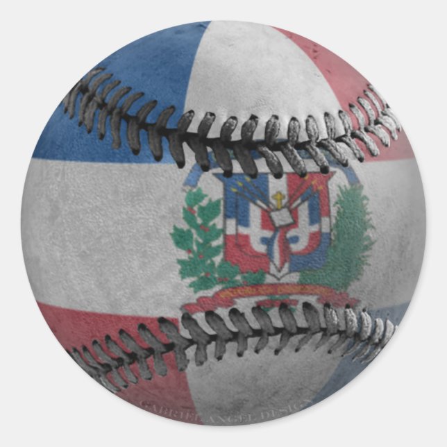 Sticker Rond Baseball République Dominicaine (Devant)