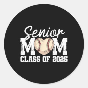 Sticker Rond Baseball Senior Mom Cl De 2025 Graduate Senior Mam