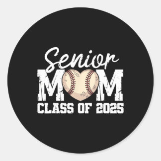 Sticker Rond Baseball Senior Mom Cl De 2025 Graduate Senior Mam
