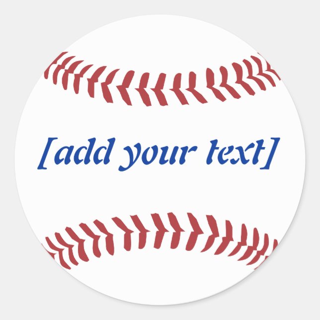 Sticker Rond Baseball [texte personnalisé] (Devant)