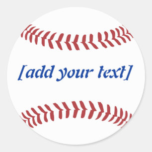 Sticker Rond Baseball [texte personnalisé]