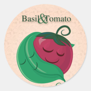 Sticker Rond Basil et tomate